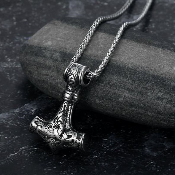 [FREE GIFT] Handcrafted Stainless Steel 'Knotwork' Mjolnir