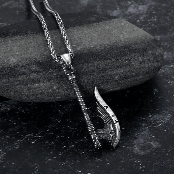 Handcrafted Stainless Steel Viking Axe Necklace