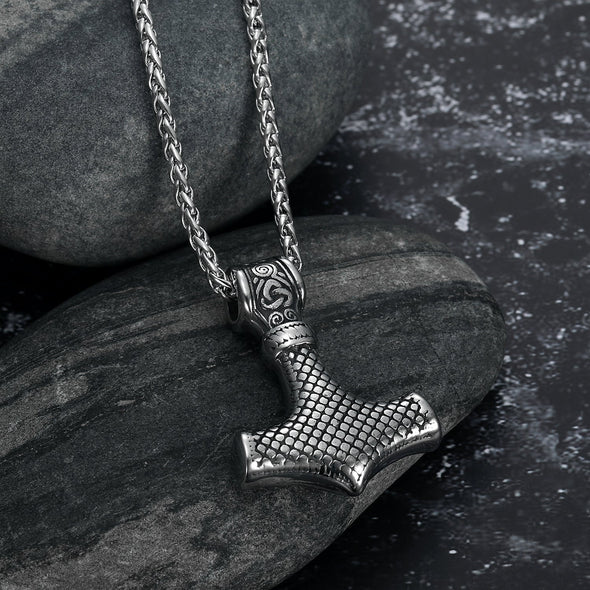 [FREE GIFT] Handcrafted Stainless Steel 'Knotwork' Mjolnir