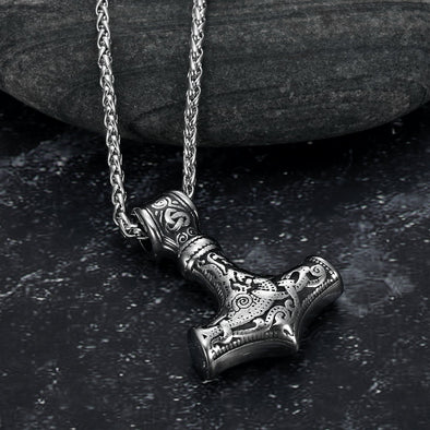 [FREE GIFT] Handcrafted Stainless Steel 'Knotwork' Mjolnir