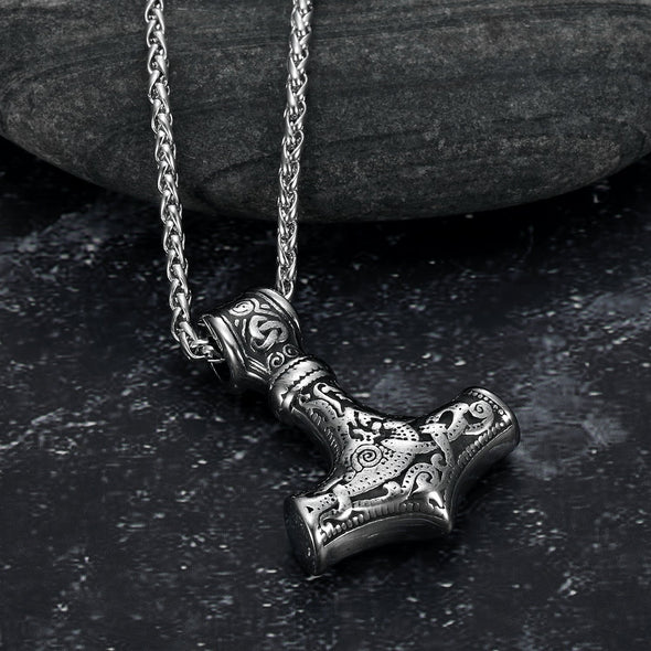 [FREE GIFT] Handcrafted Stainless Steel 'Knotwork' Mjolnir