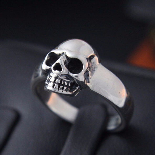 ZABRA Real 925 Sterling Silver Punk Skull Ring