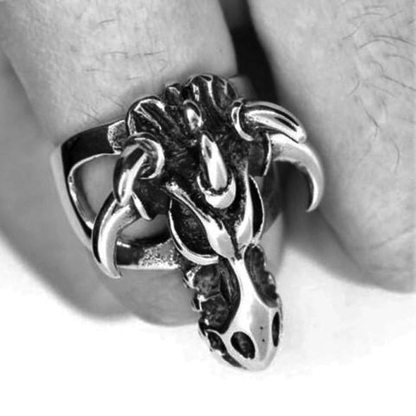 DRAGON SKULL HEAD RING