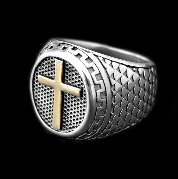 GOLDEN CROSS RING