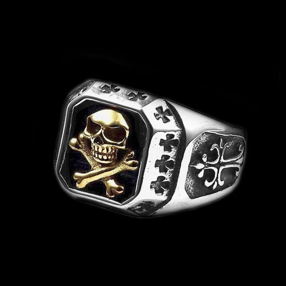 GOLDEN SAINT SKULL RING