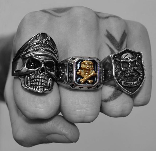 GOLDEN SAINT SKULL RING