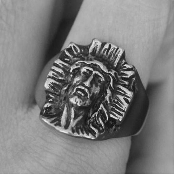 HAND CARVED JESUS RING