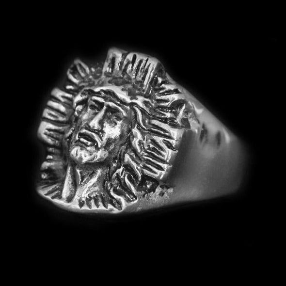 HAND CARVED JESUS RING