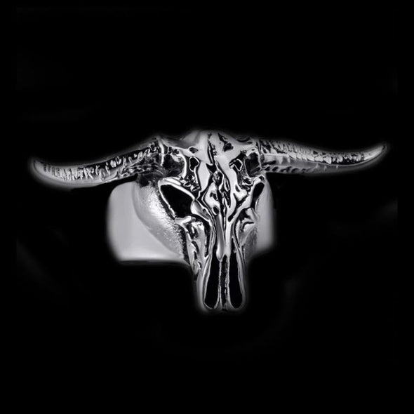 LONGHORN SKULL RING