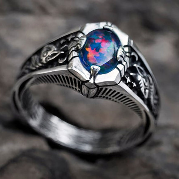 Opal Vintage Carved Ring