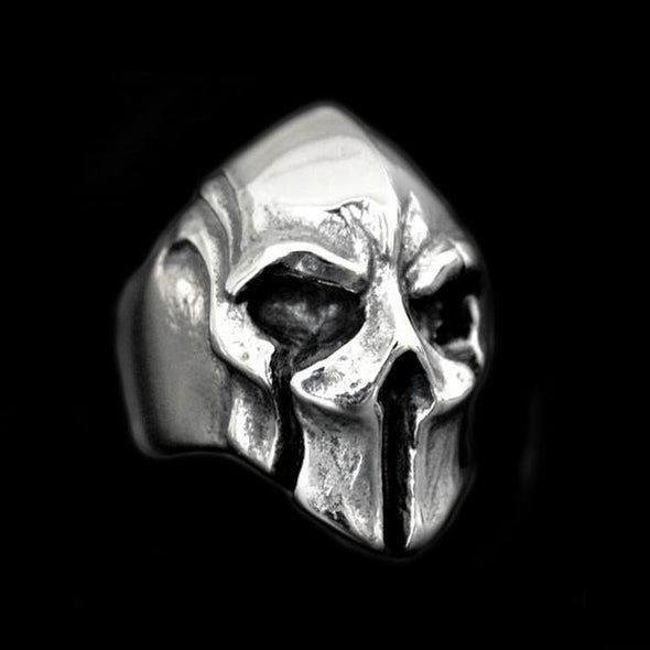 SILVER MASK HELMET RING