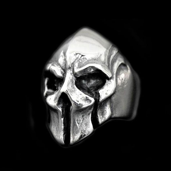 SILVER MASK HELMET RING