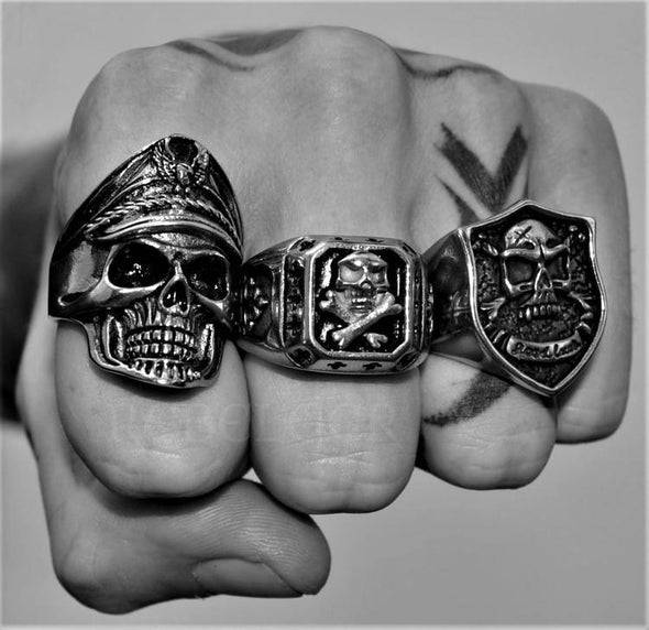 SILVER SAINT SKULL RING