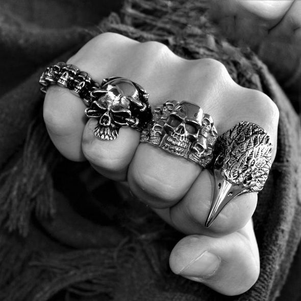 SKULL HEADS RING