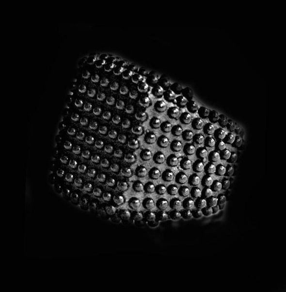 STUDDED PUNK CUBE RING